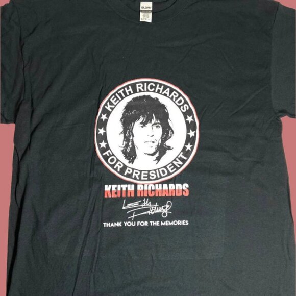 "Keith Richards For President" NOS Adult XL Black T-Shirt - Picture 1 of 5